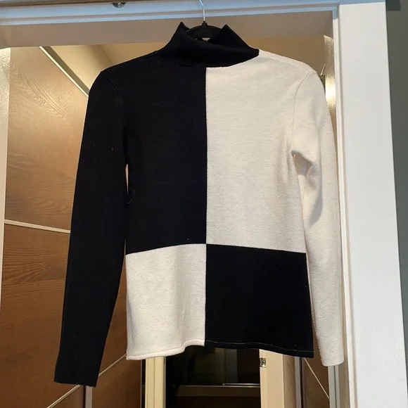 Zara Color Block Turtleneck Sweater - Picture 2 of 3